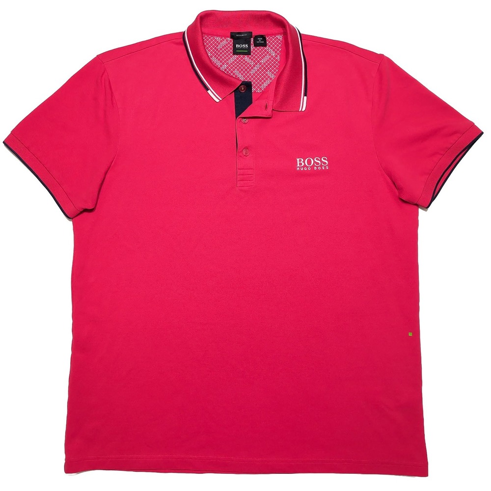 HUGO BOSS Paddy Pro Polo Shirt Men XL Pink FAIR Snag Stains